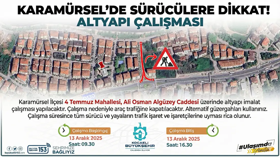 Karamürsel'de Yol Çalışması Var