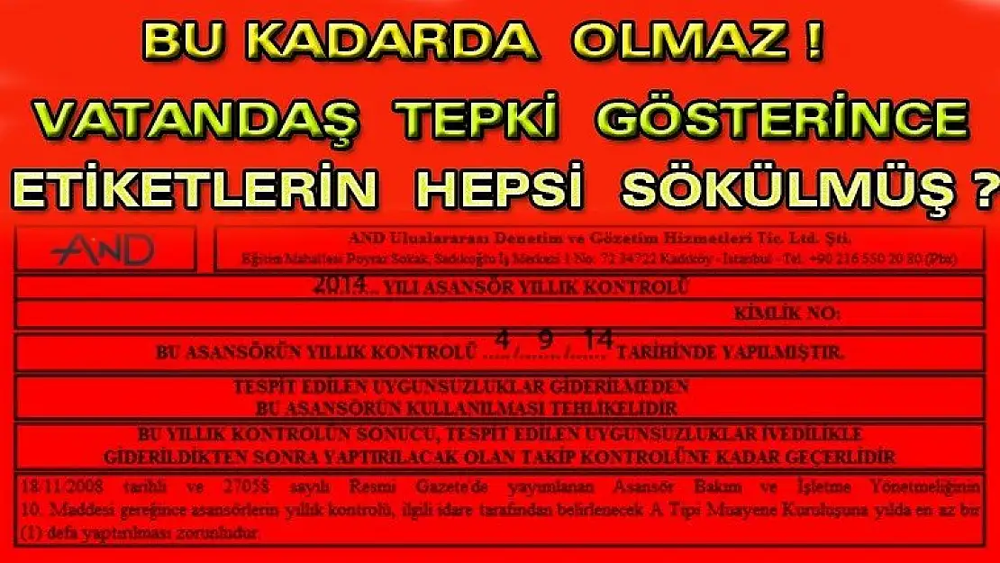 Vatandaş Tepki Gösterince Sitedeki Bütün Etiketleri Sökmüşler