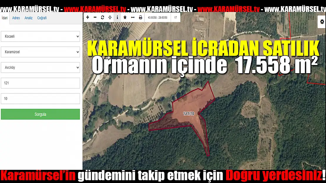 17.558 m²'lik Tarım Arazisi İhale ile Satışa Çıkarıldı!