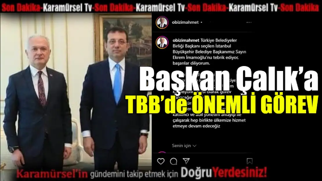 Başkan Çalık'a TBB'de Önemli Görev