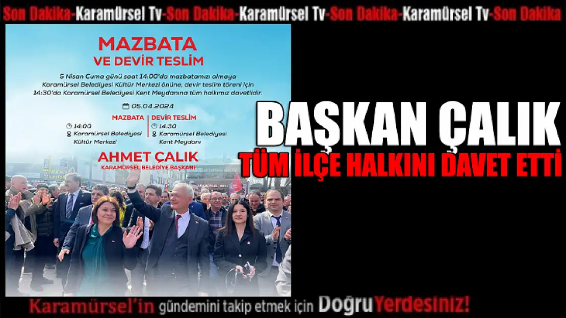 Başkan Çalık tüm ilçe halkını davet etti