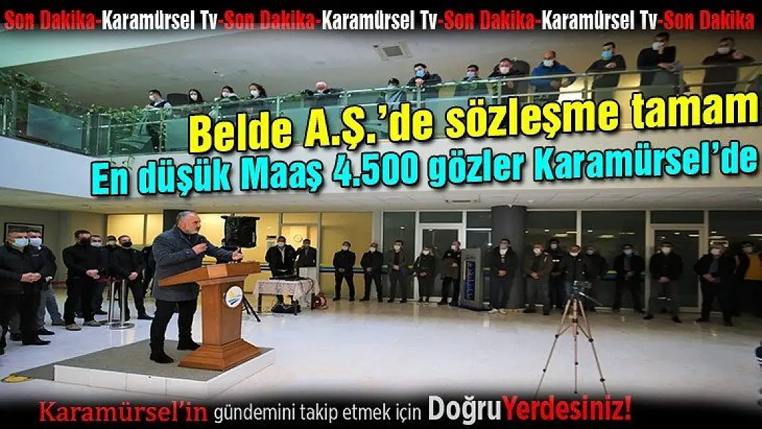 Belde A.Ş.'de sözleşme tamam.Gözler Karamürsel'de