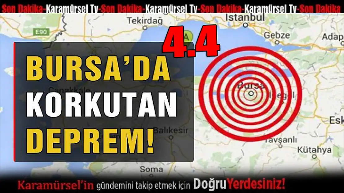 Bursa'da 4.4 şiddetinde deprem meydana geldi!