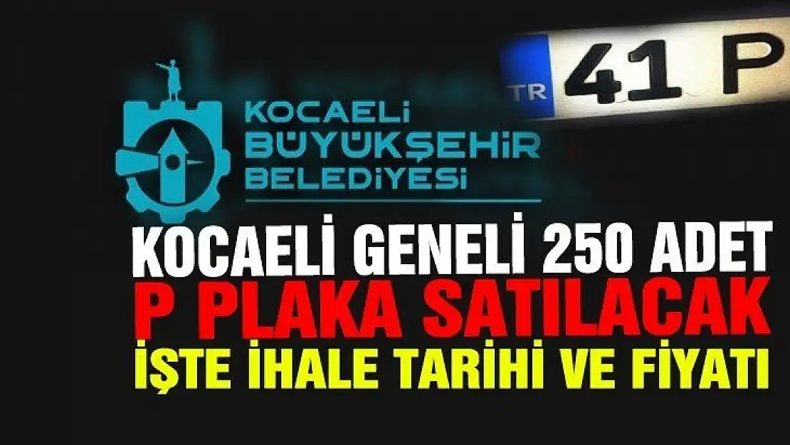 Büyükşehir 250 adet 'P plaka' satacak!