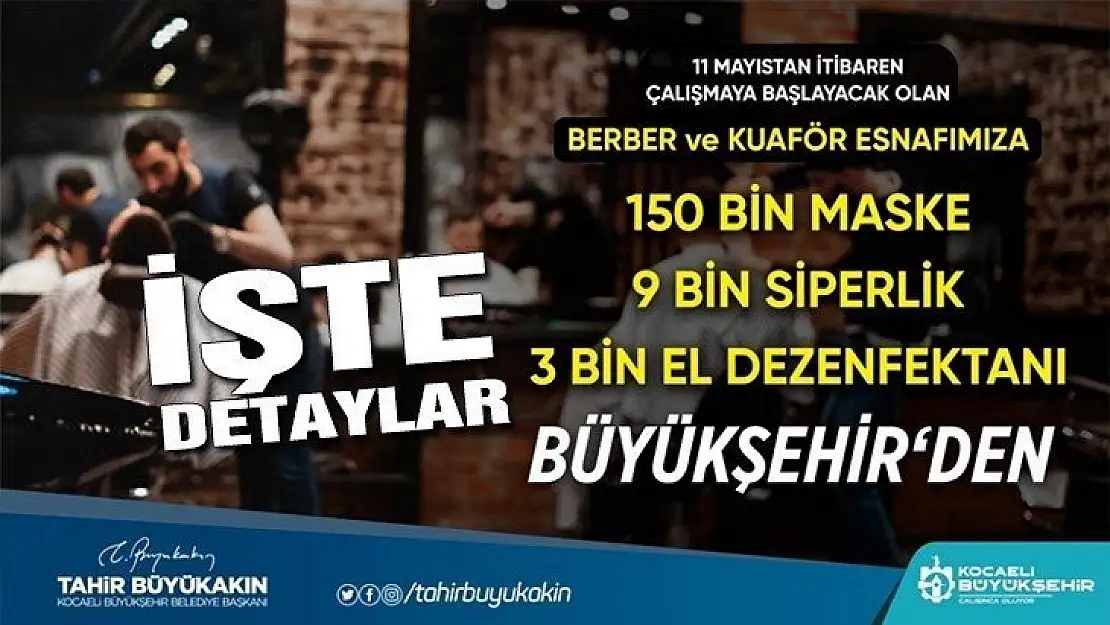 Büyükşehirden berber ve kuaförlere büyük destek