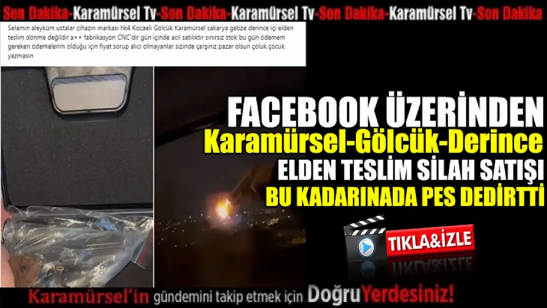 Facebook Üzerinden Tabanca Satışı Endişesi!