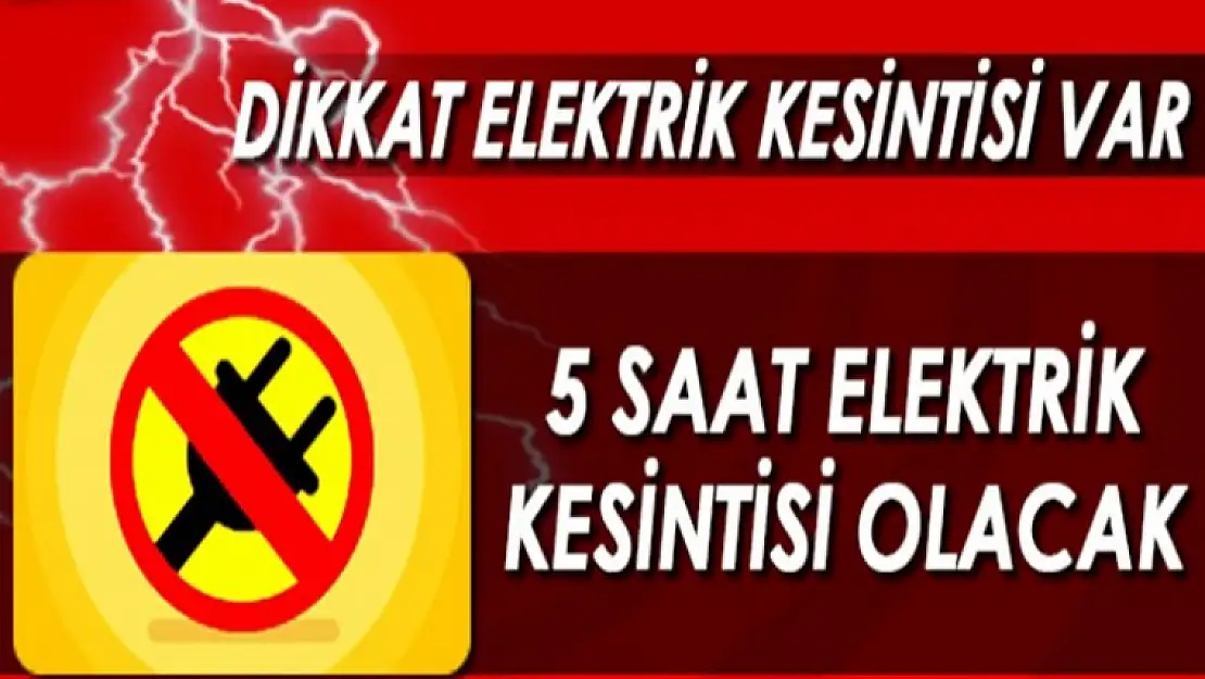 Karamürsel'de Cuma günü bir çok mahallede 5 Saat elektrik yok