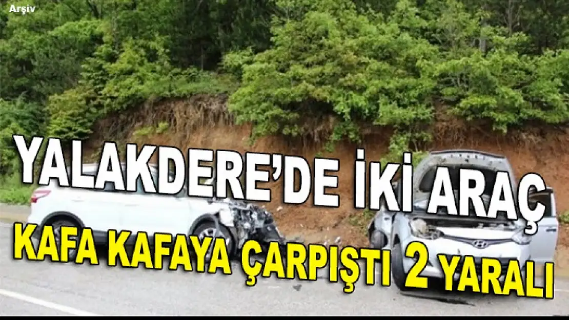 Köy yolunda İki araç kafa kafaya çarpıştı 2 yaralı