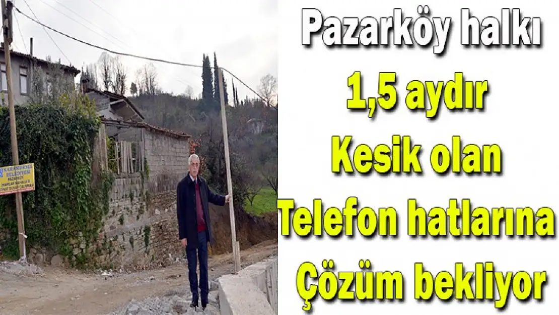 Yerde gezen telefon tellerine çözüm bulan Pazarköy halkı  1,5 aydır kesik olan telefon hatlarına çözüm bekliyor