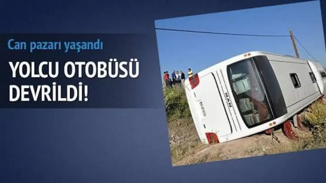 Gebze'de yolcu otobüsü devrildi