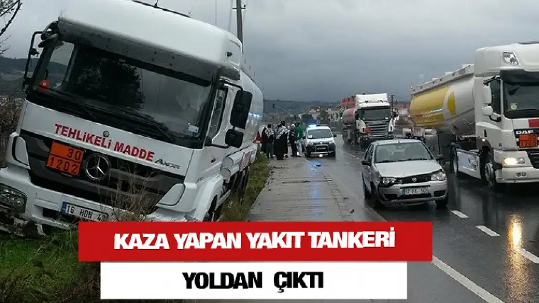 Kaza yapan yakıt tankeri korku yarattı