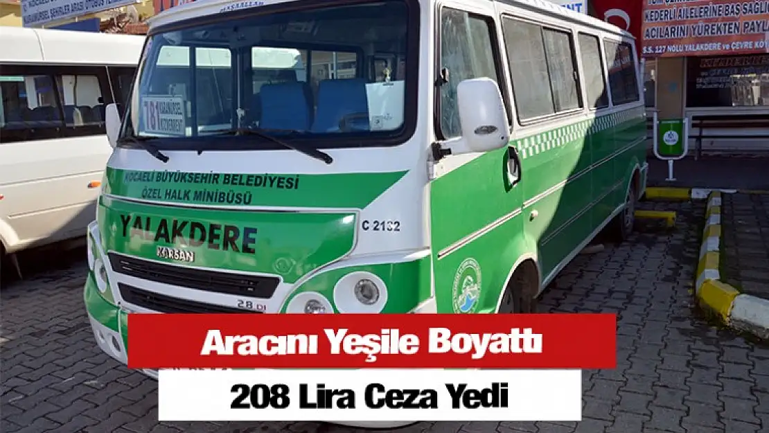 Aracını türbe yeşiline boyattı  diye 208 lira ceza yedi