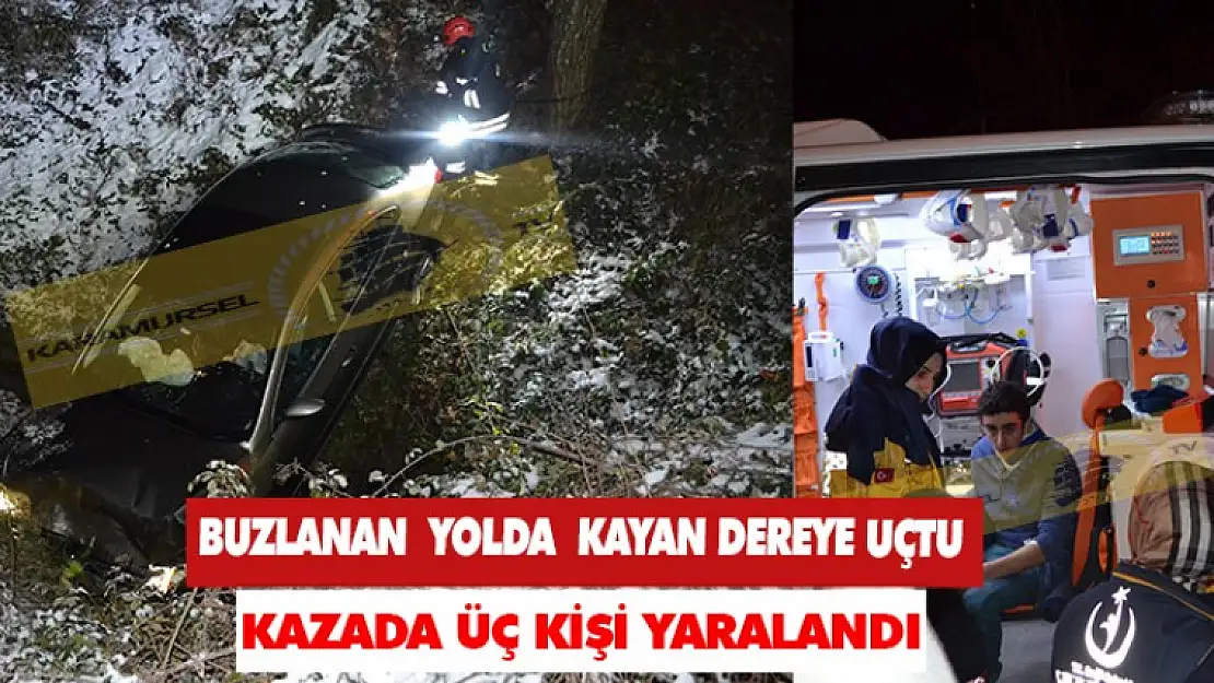 Karamürsel'de Dereye uçan araçta üç kişi yaralandı