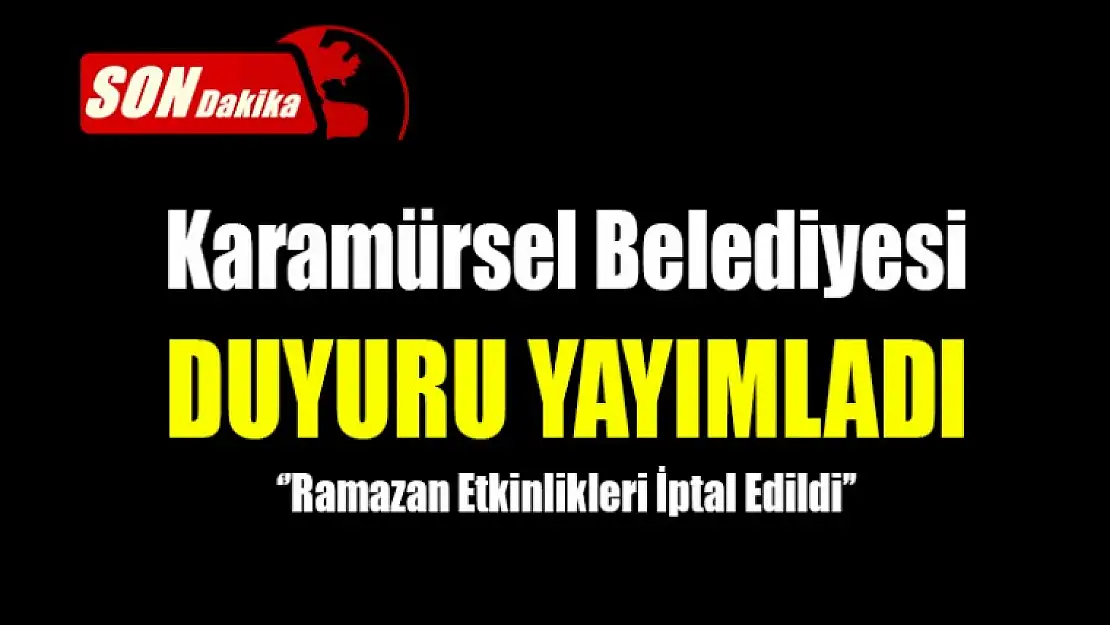 Karamürsel Belediyesinden DUYURU !