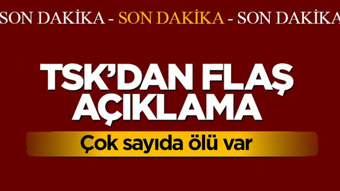 TSK'dan flaş açıklama: 26 terörist öldürüldü