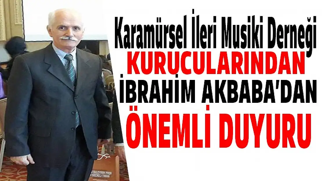 İbrahim Akbaba'dan Karamürsel halkına duyuru