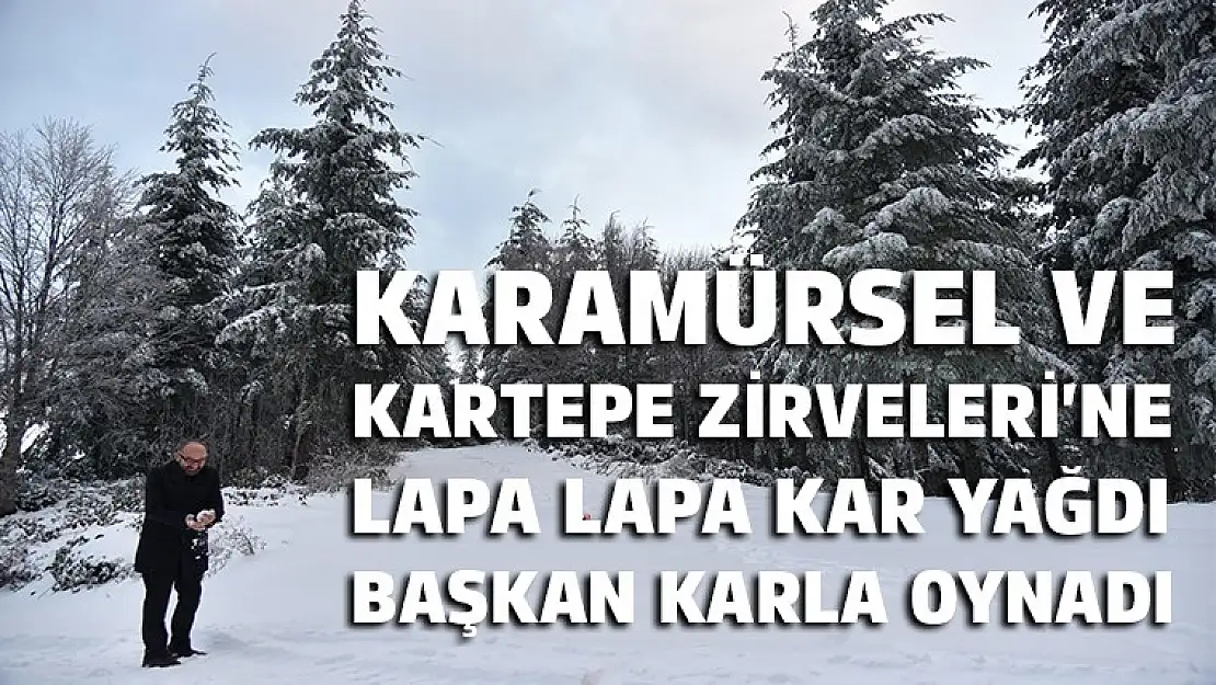 Karamürsel ve Kartepe zirvelerin'de kar yağdı