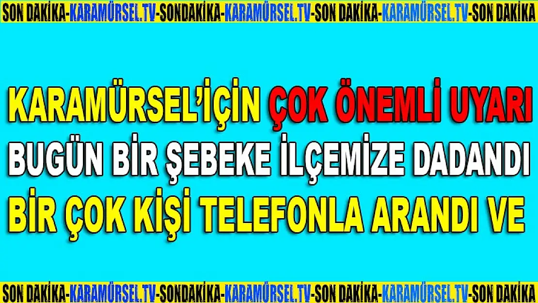 Karamürsel Halkına Çok Önemli Duyuru Hemen Paylaşın