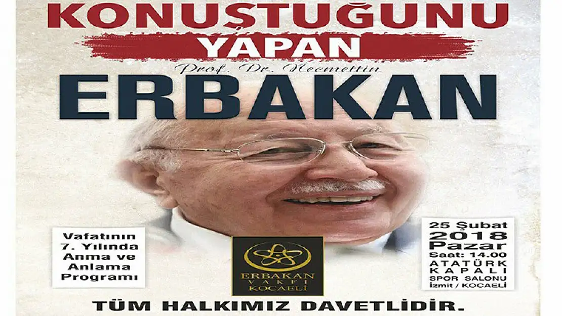 Erbakan Vakfı Erbakan'ı Anacak