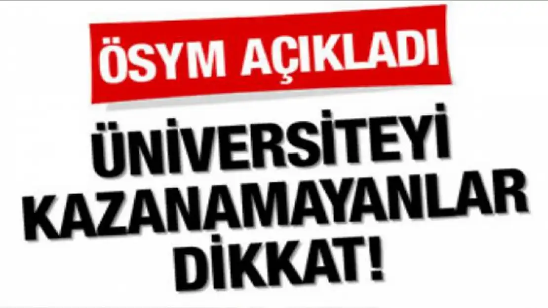 ÖSYM AÇIKLADI, ÜNİVERSİTESİLERDE BİR ÇOK KONTENJAN BOŞ KALDI