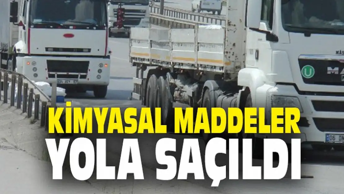 Kimyasal Maddeler Yola Saçıldı