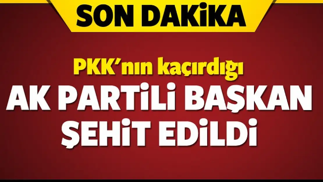 AK Partili başkan şehit edildi