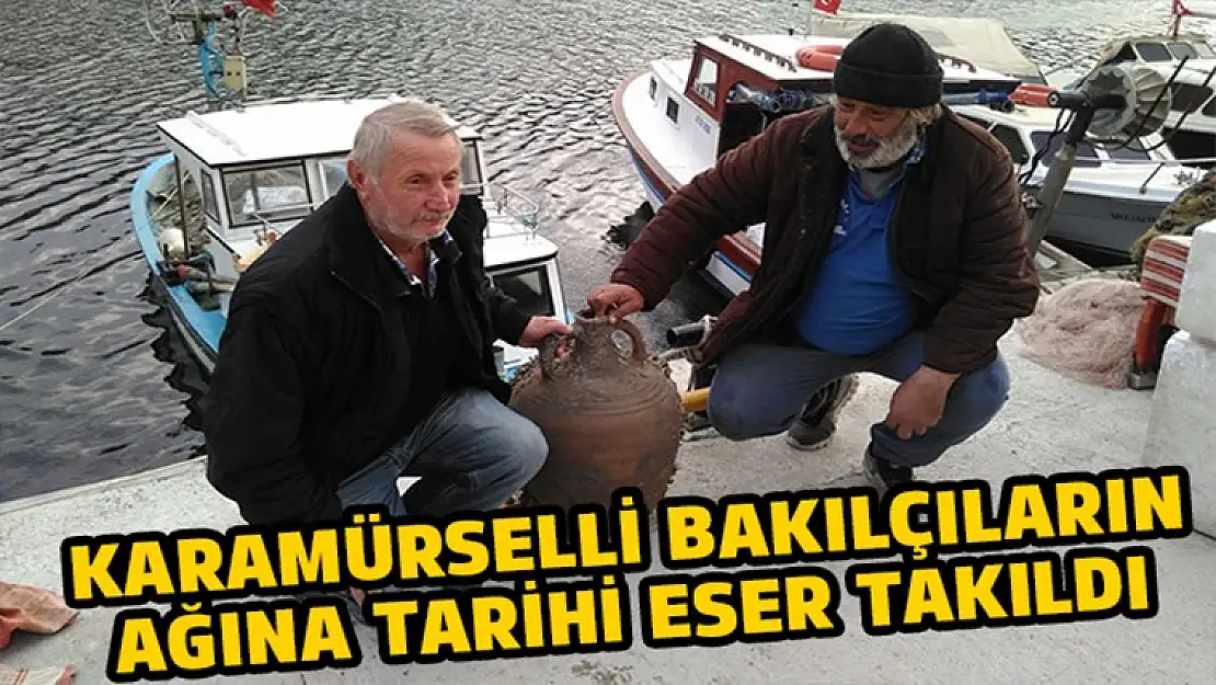 Karamürselli balıkçıların ağlarına tarihi eser takıldı