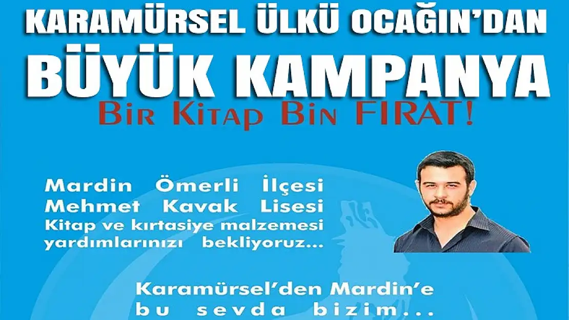 Karamürsel Ülkü Ocağın'dan büyük kampanya.Bir kitap bin Fırat