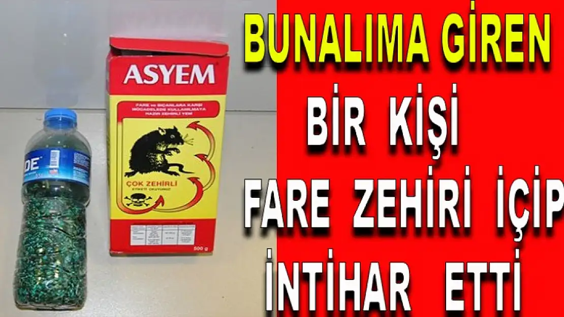 Bunalıma giren bir kişi fare zehri içip intihar etti