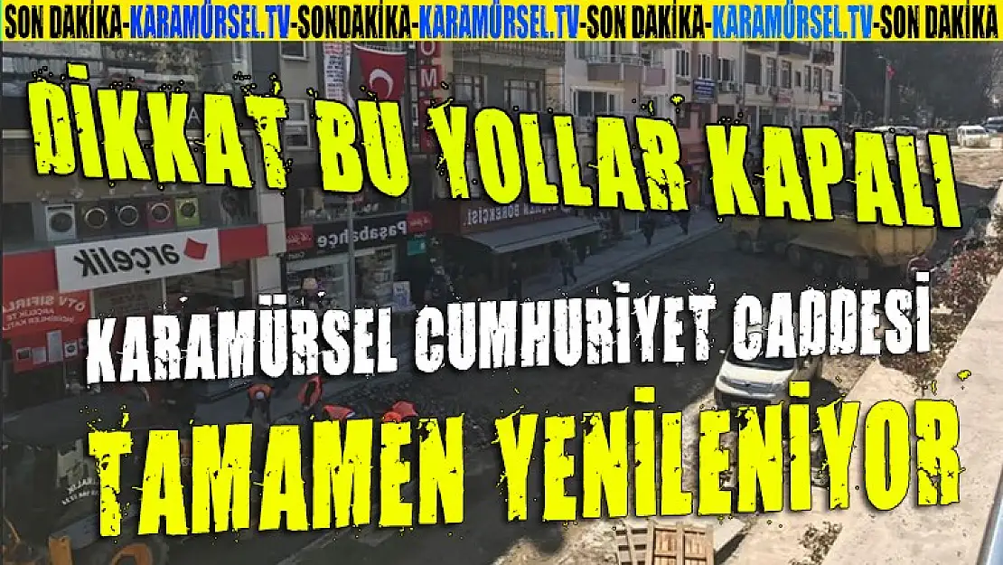 Karamürsel Cumhuriyet Caddesi Komple yenileniyor