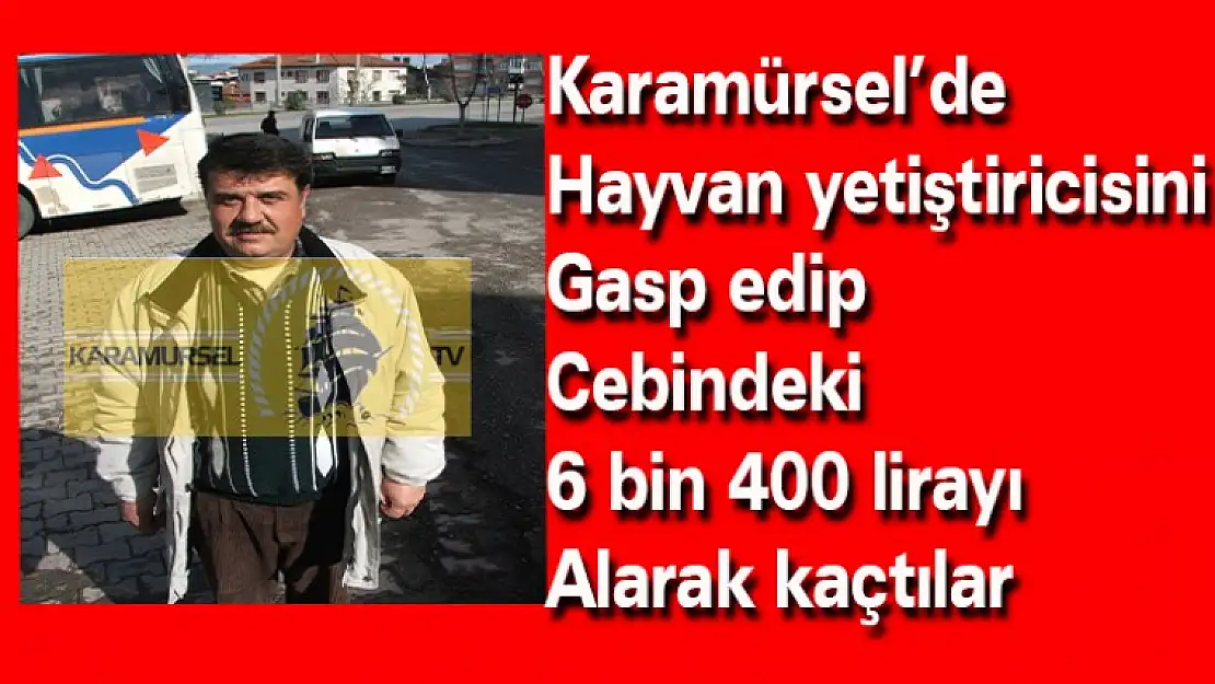 Karamürsel'de hayvan yetiştiricisini gasp edip  cebindeki 6 bin 400 lirayı alarak kaçtılar