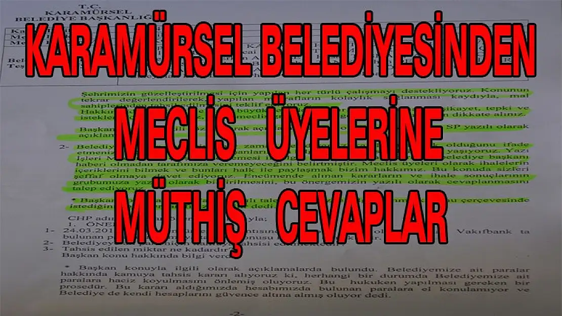 Karamürsel Belediyesinden Meclis Üyelerine 100 Gün Sonra Cevap