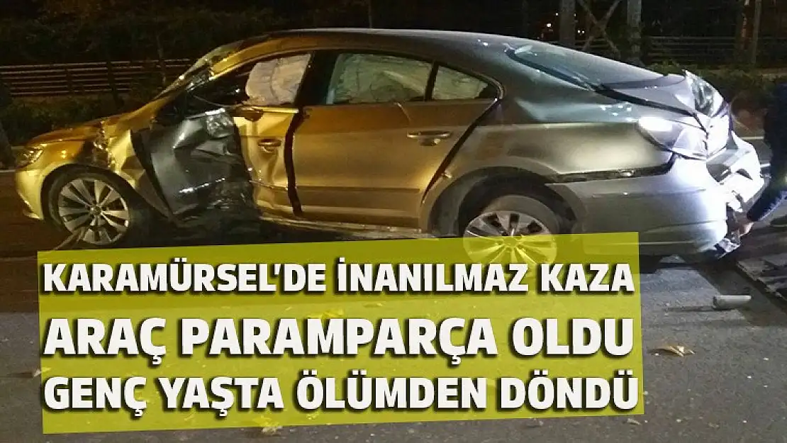 Virajı alamayan araç pert oldu