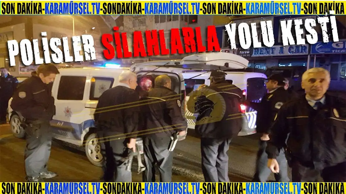 Polisten kaçan lüks aracı silahlarla yolu kesip durdura bildiler