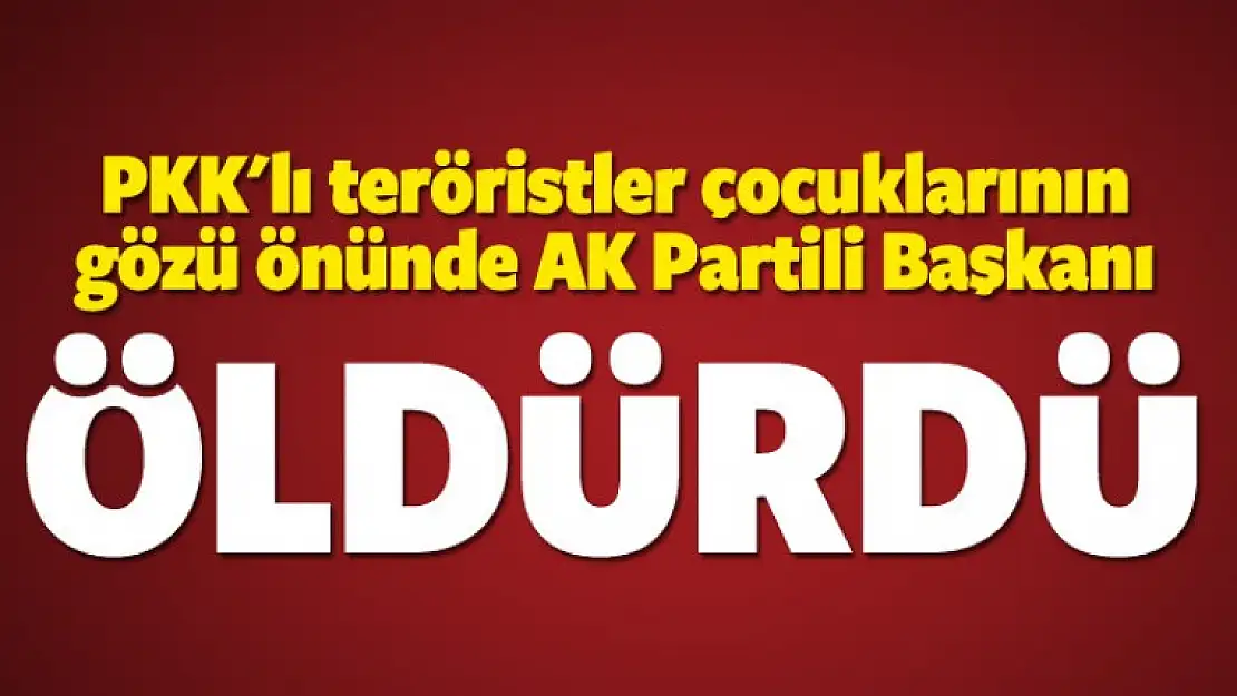 PKK'lı teröristler AK Partili Başkanı öldürdü!