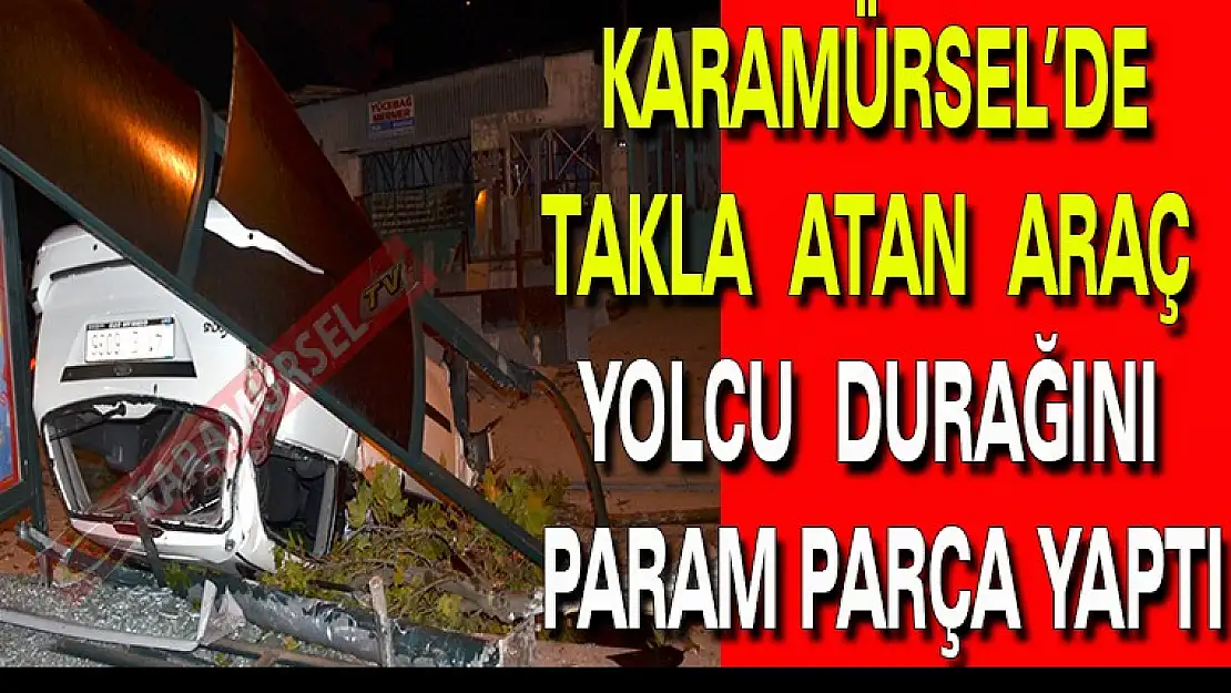 Karamürsel'de taklalar atan otomobil durağa girdi