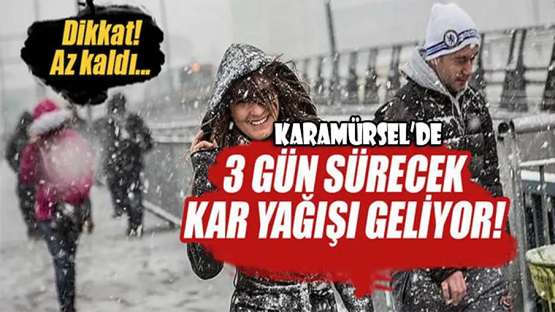 Karamürsel'de döer gün sürecek kar yağışına az kaldı