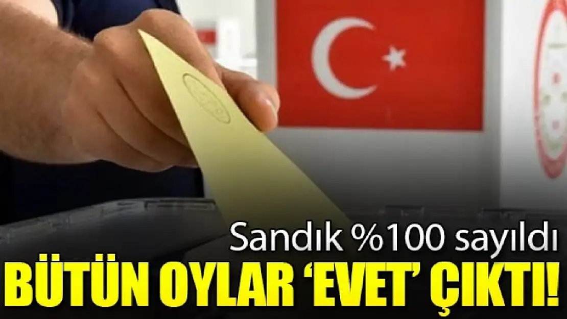 Sandık %100 sayıldı! Bütün oylar 'evet' çıktı