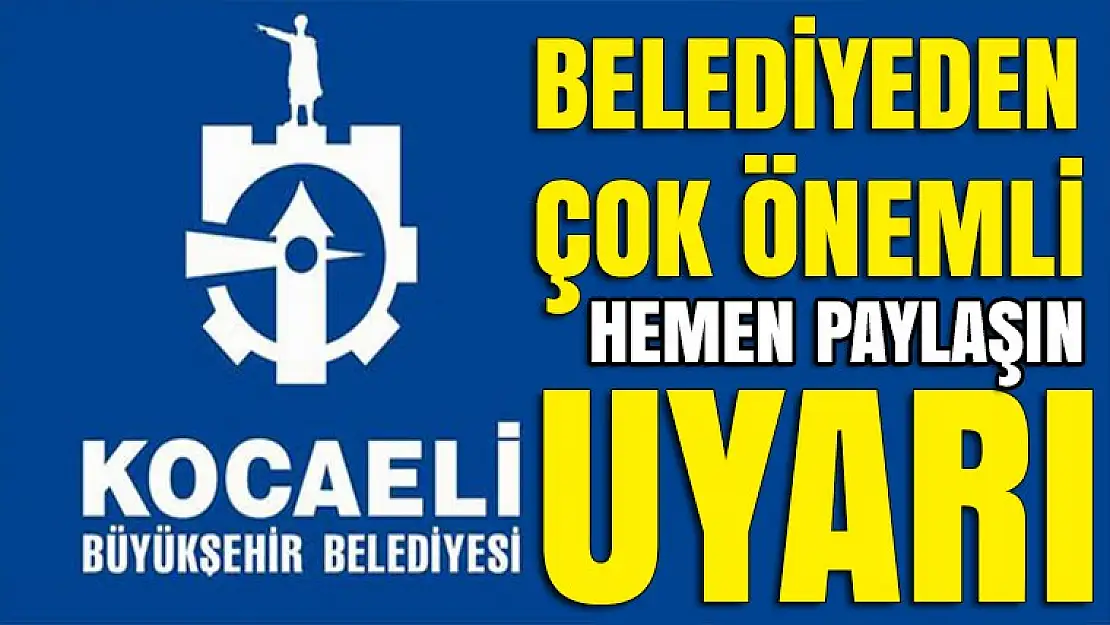 Büyükşehir'den önemli duyuru!