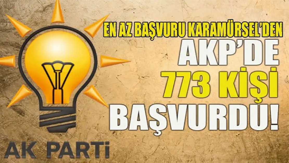 AKP'de 773 kişi başvurdu! En düşük katılım Karamürsel'den!