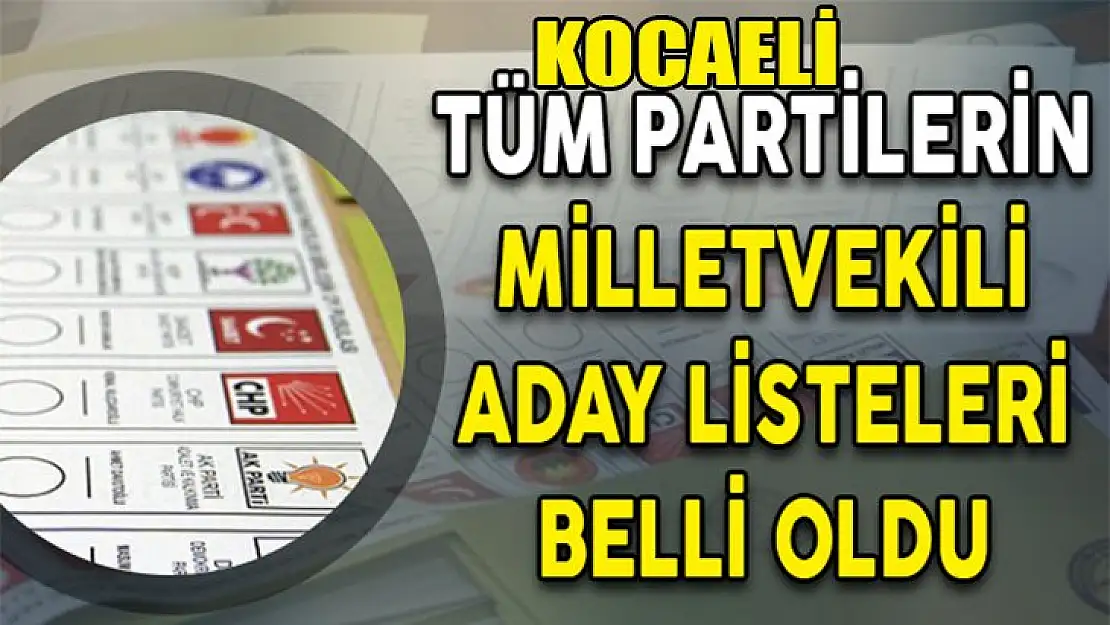 Kocaeli'nin tüm milletvekili adayları