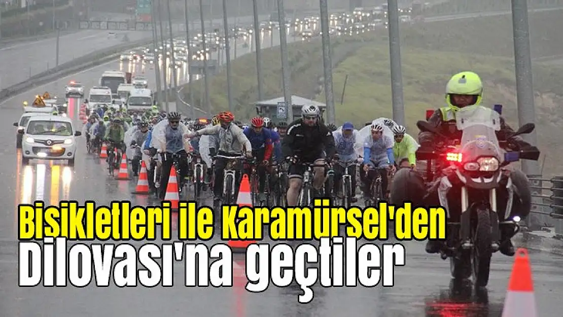 Bisikletleri ile Karamürsel'den Dilovası'na geçtiler