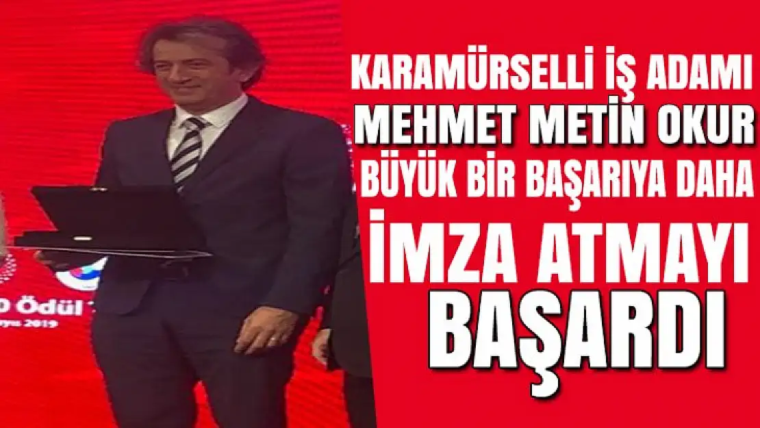 Mehmet Metin Okur büyük bir başarıya daha imza attı