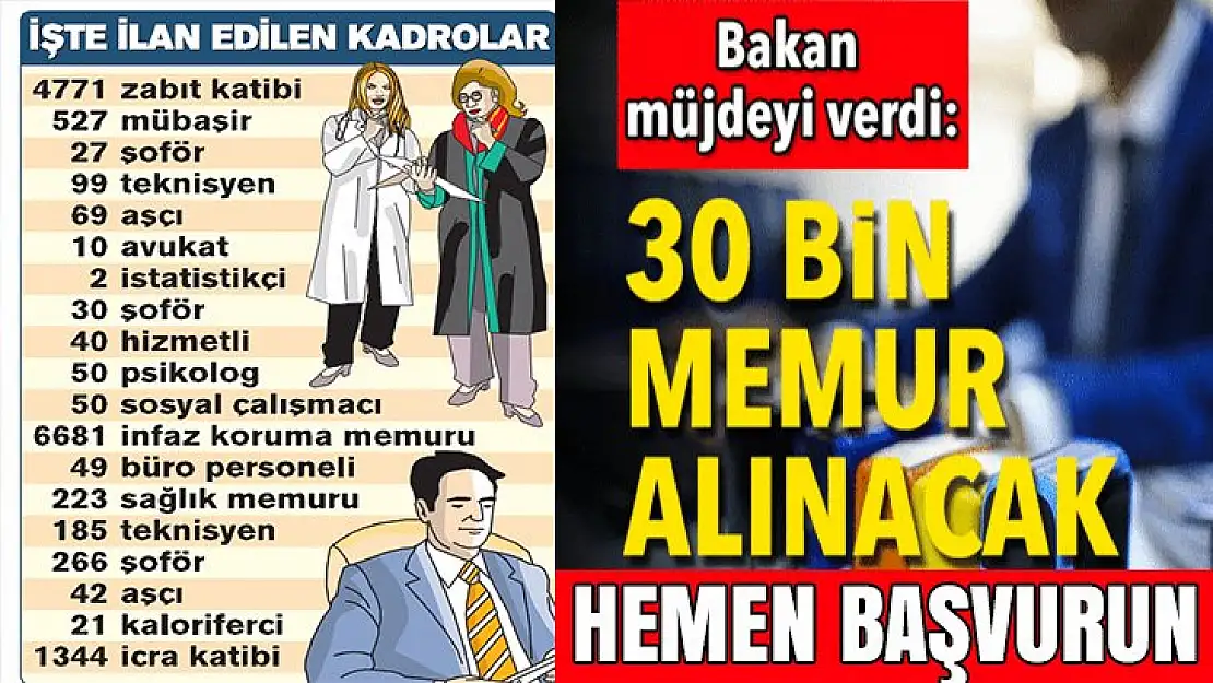 30 bin memur alınacak işte şartlar