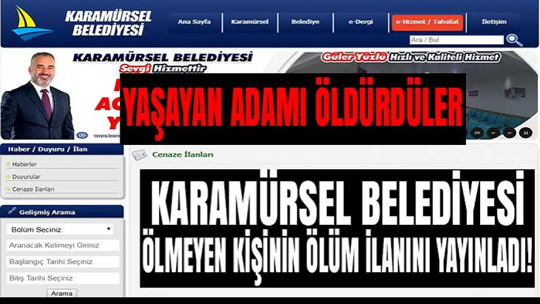 Karamürsel Belediyesi ölmeyen adamı öldürdü!