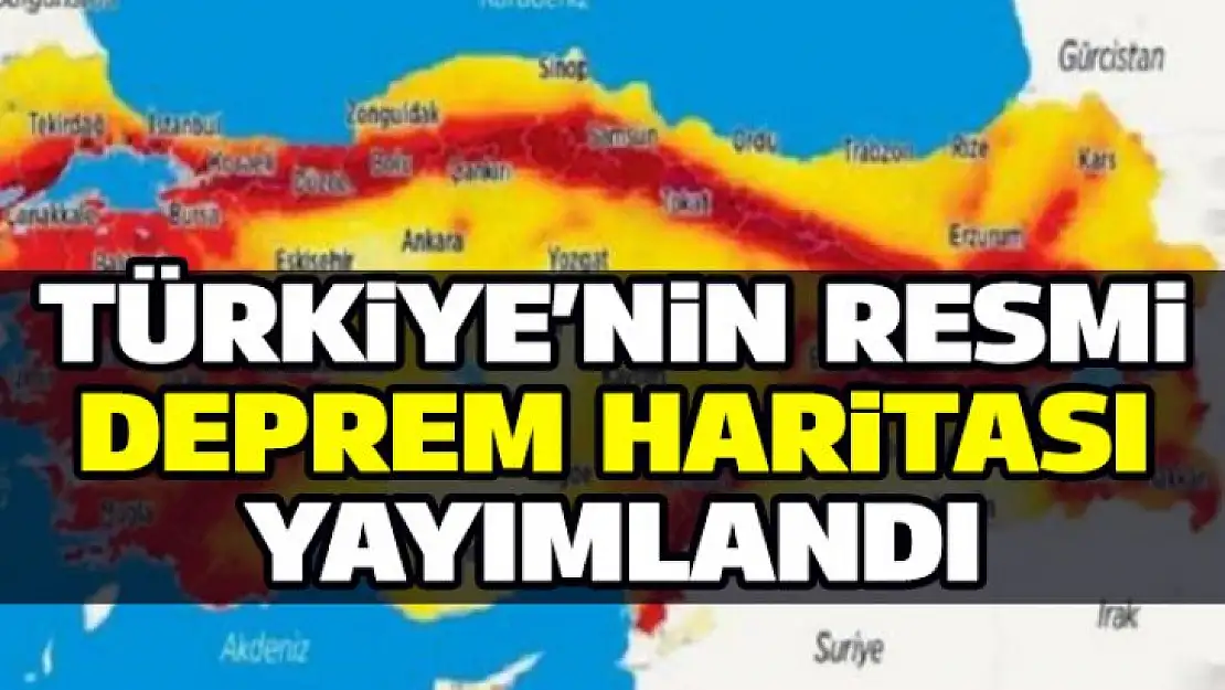 Türkiye'nin AFAD tarafından açıklanan Resmi Deprem Haritası