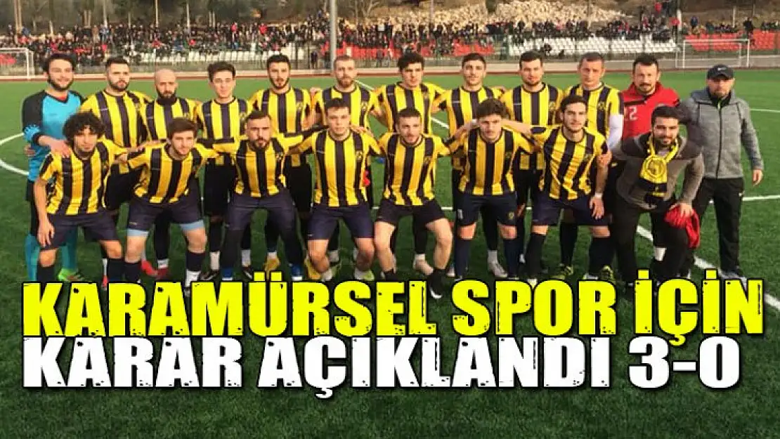 Karamürsel Spor için karar açıklandı