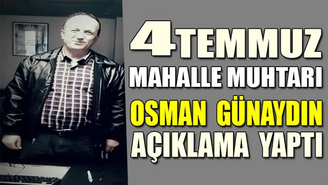 Osman Günaydın bir açıklama yayınladı