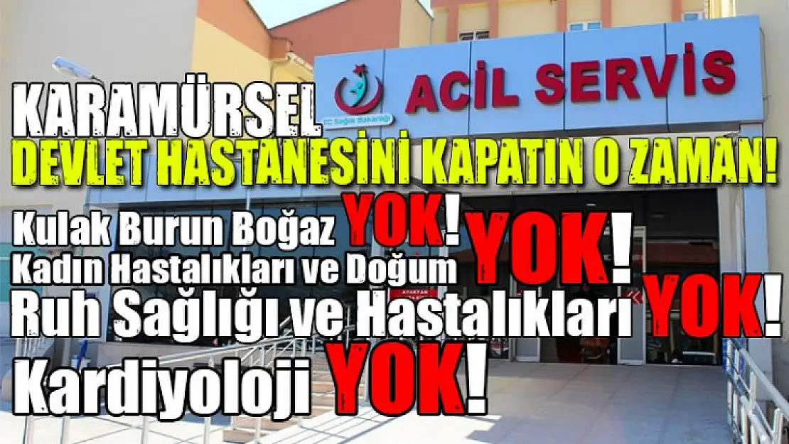 YA DOKTOR YOK! YA RANDEVU YOK!