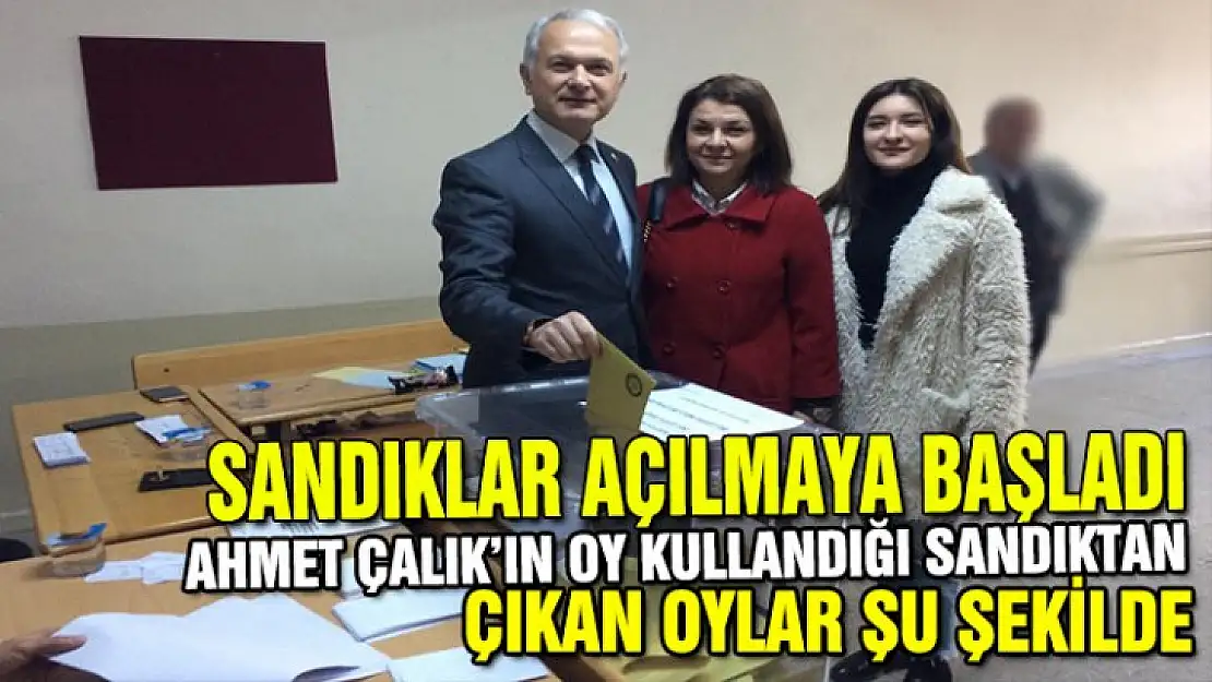 Ahmet Çalık'ın oy kullandığı sandıktan çıkan sonuçlar